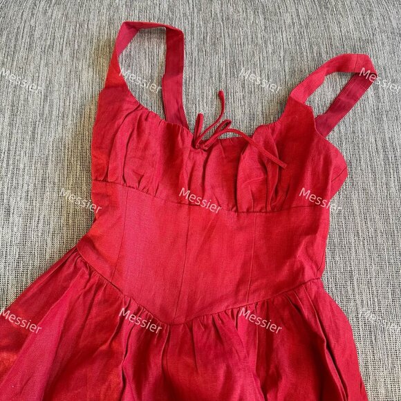 Reformation Balia Linen Dress in Sundried Tomato - Picture 7 of 11